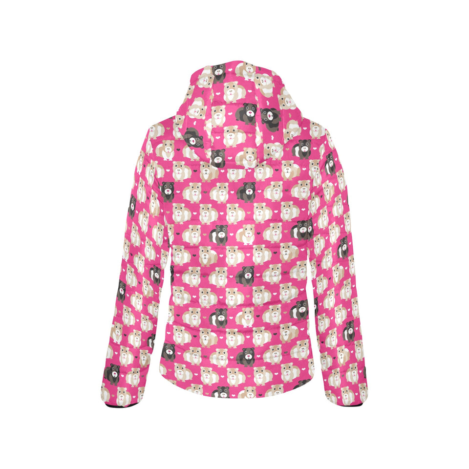 Guinea Pig Pattern Print Design 01 Women's Padded Hooded Jacket