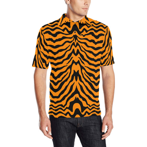 Bengal tigers skin print pattern Men's All Over Print Polo Shirt