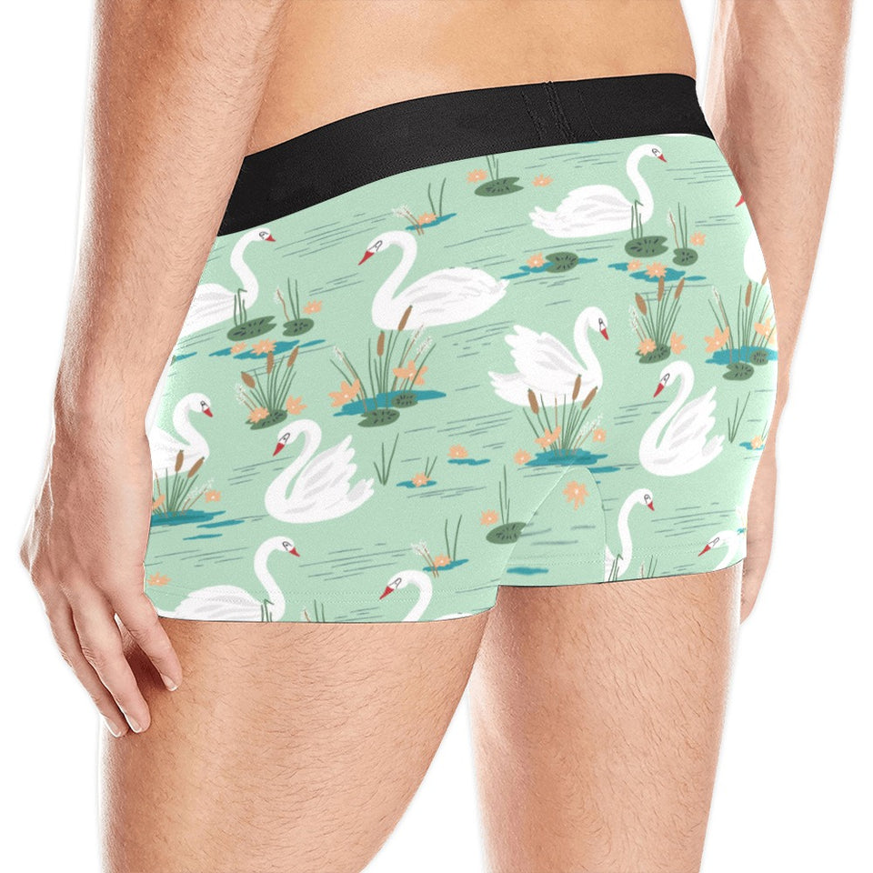 White swan lake pattern Men's All Over Print Boxer Briefs Men's Underwear