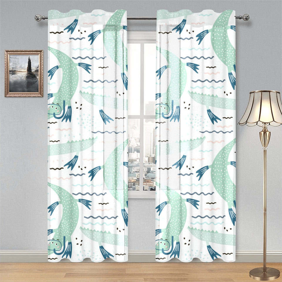 Crocodile diver pattern Gauze Curtain