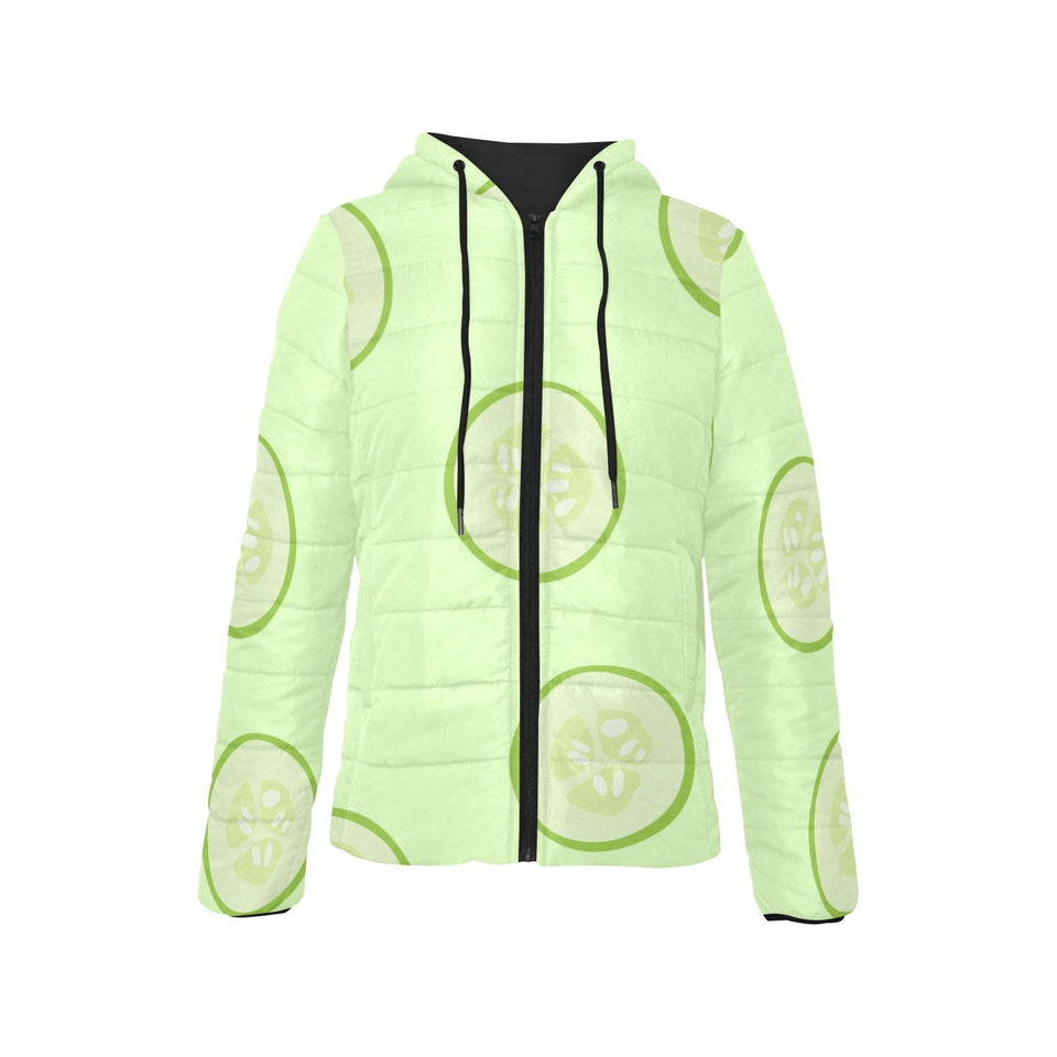 Cucumber pattern Women's Padded Hooded Jacket