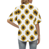 sunflowers design pattern Women's All Over Print Hawaiian Shirt