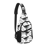 Black whale pattern All Over Print Chest Bag