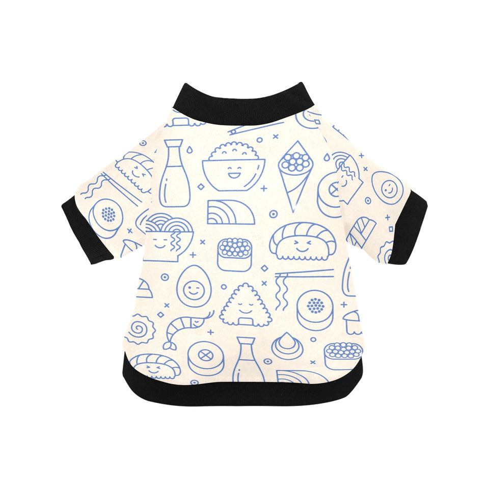 Cute sushi icon pattern All Over Print Pet Dog Round Neck Fuzzy Shirt