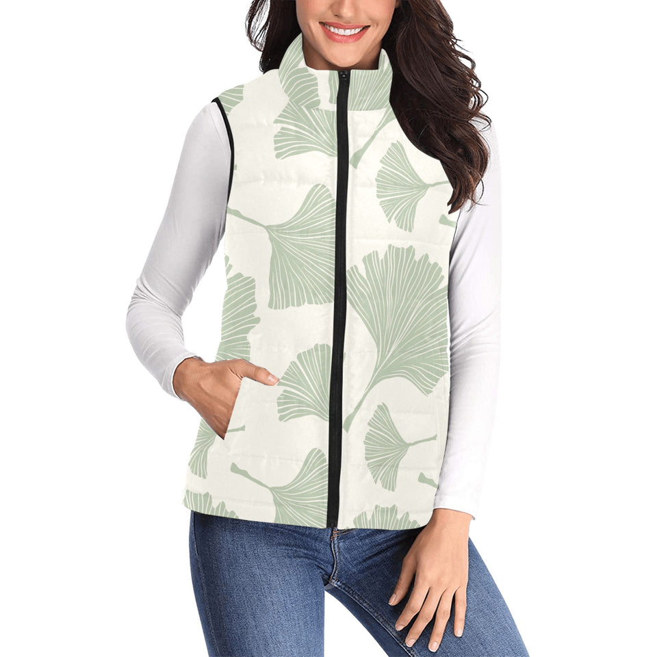 Ginkgo leaves pattern Women's Padded Vest