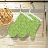 Slices of Lime pattern Heat Resistant Oven Mitts