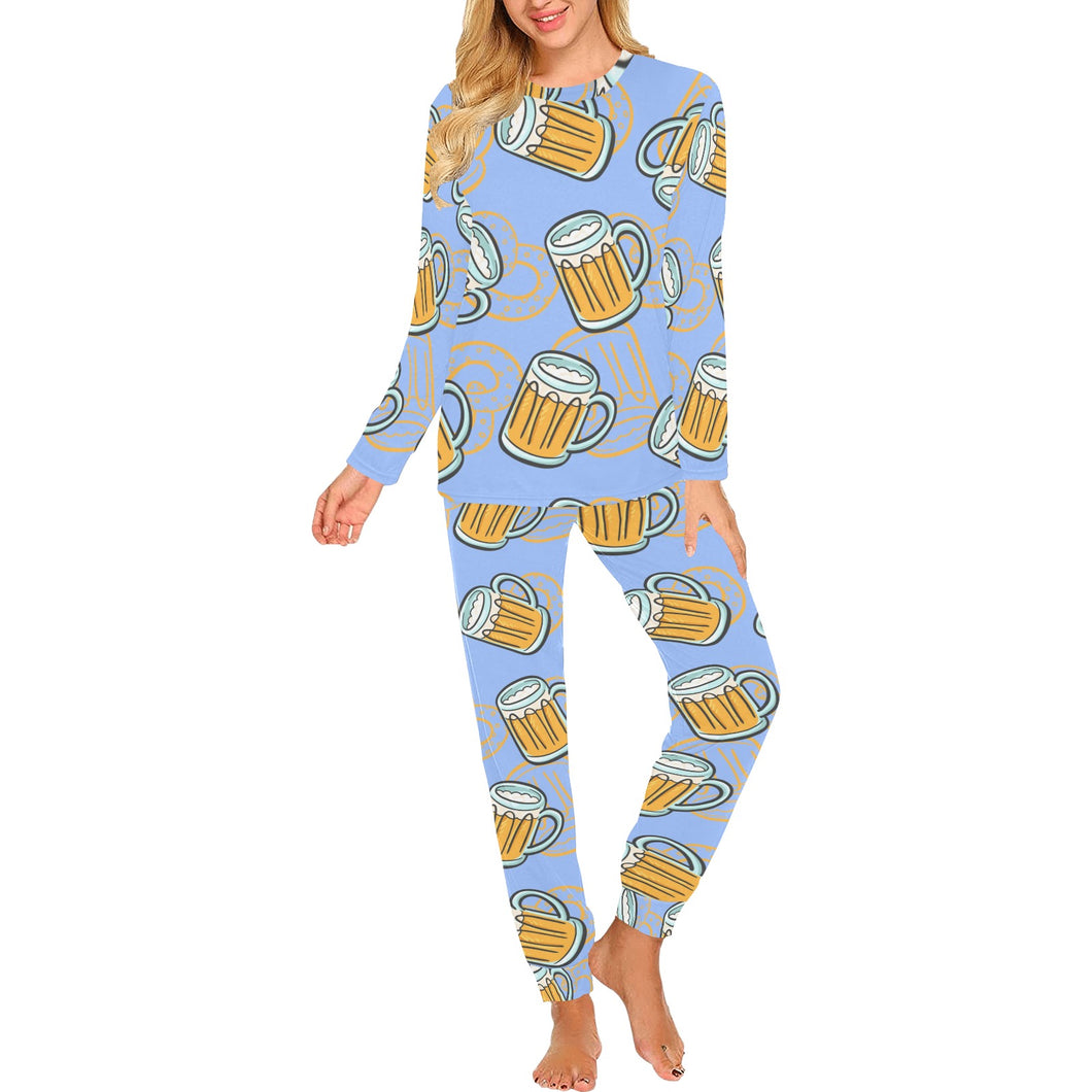 Beer pattern Women's All Over Print Pajama Set