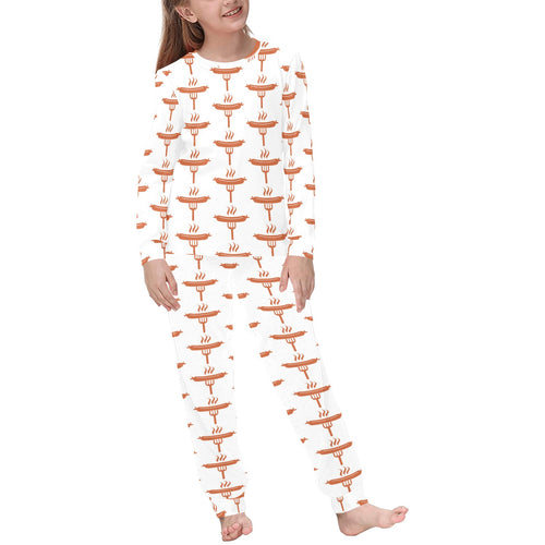 Sausage Pattern Print Design 05 Kids' Boys' Girls' All Over Print Pajama Set