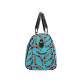 Boomerang Australian aboriginal ornament blue back Travel Bag