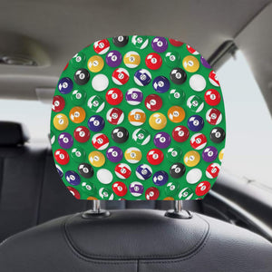 Billiard Ball Pattern Print Design 02 Car Headrest Cover