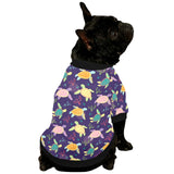 Colorful sea turtle pattern All Over Print Pet Dog Round Neck Fuzzy Shirt