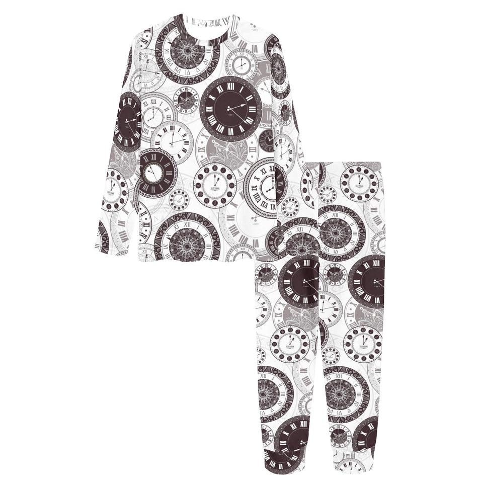 Classic vintage clock pattern Women's All Over Print Pajama Set