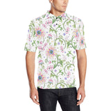Beautiful pink lotus waterlily leaves pattern Men's All Over Print Polo Shirt