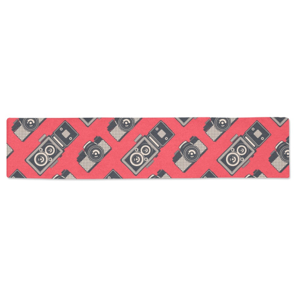 Camera Pattern Print Design 05 Table Runner
