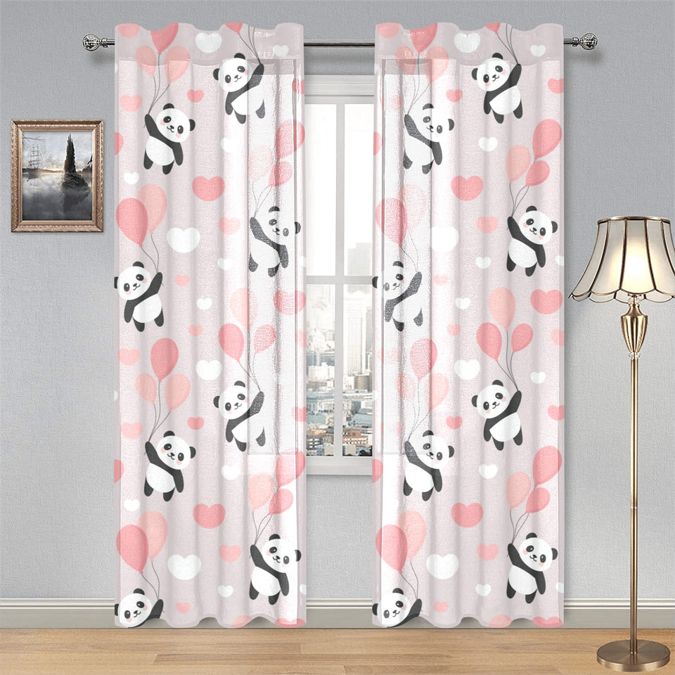Cute panda ballon heart pattern Gauze Curtain