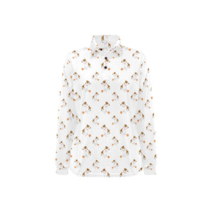 Jack Russel Pattern Print Design 05 Women's Long Sleeve Polo Shirt