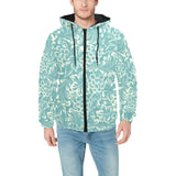 Classic Hand drawn Grape pattern Men's Padded Hooded Jacket