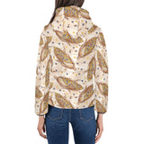 Corn Pattern Print Design 03 Women's Padded Hooded Jacket
