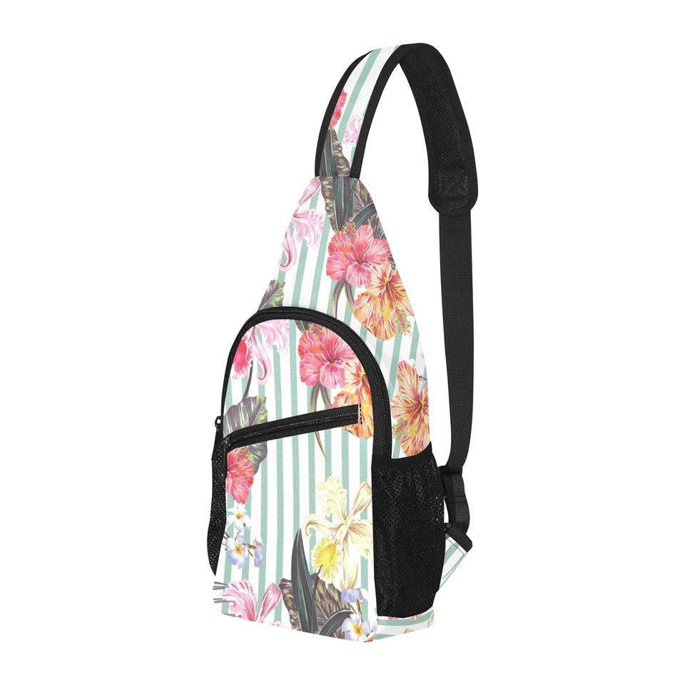 Colorful orchid flower pattern All Over Print Chest Bag