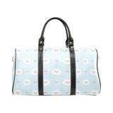 White cute pomeranian pattern Travel Bag