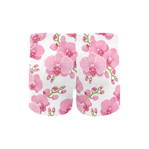 pink purple orchid pattern background Men's Swimming Trunks