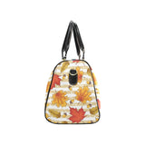 Maple leaf oak leaf acorns beige striped backgroun Travel Bag