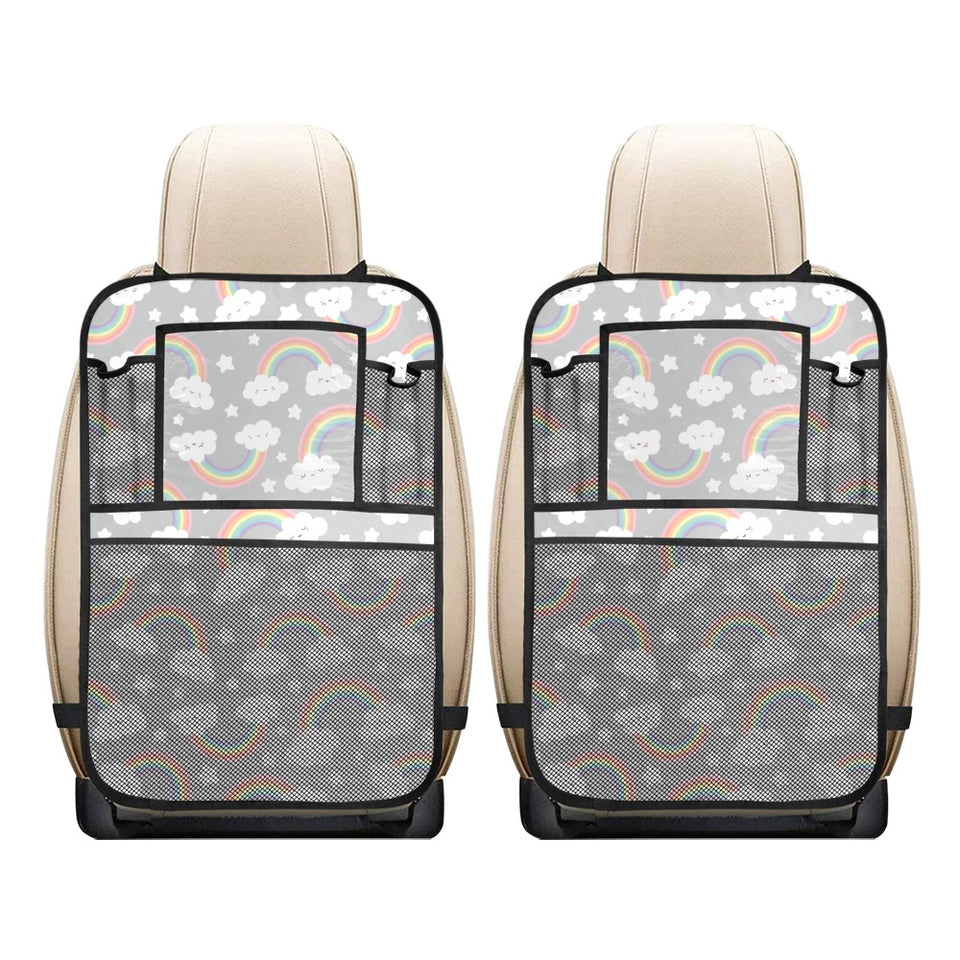 Cute rainbow clound star pattern Car Seat Back Organizer