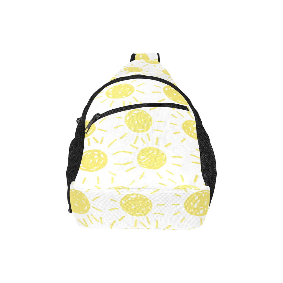 hand drawn sun pattern All Over Print Chest Bag