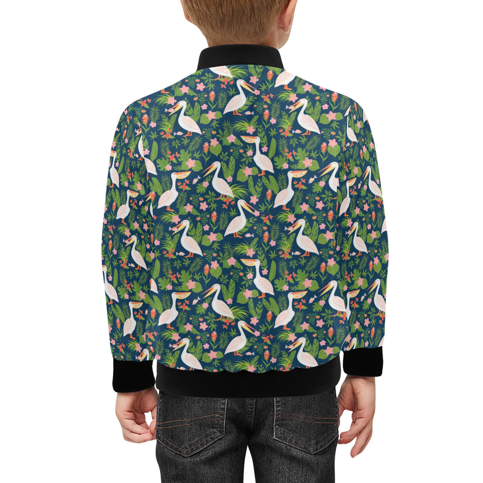 Pelican Pattern Print Design 05 Kids' Boys' Girls' Bomber Jacket