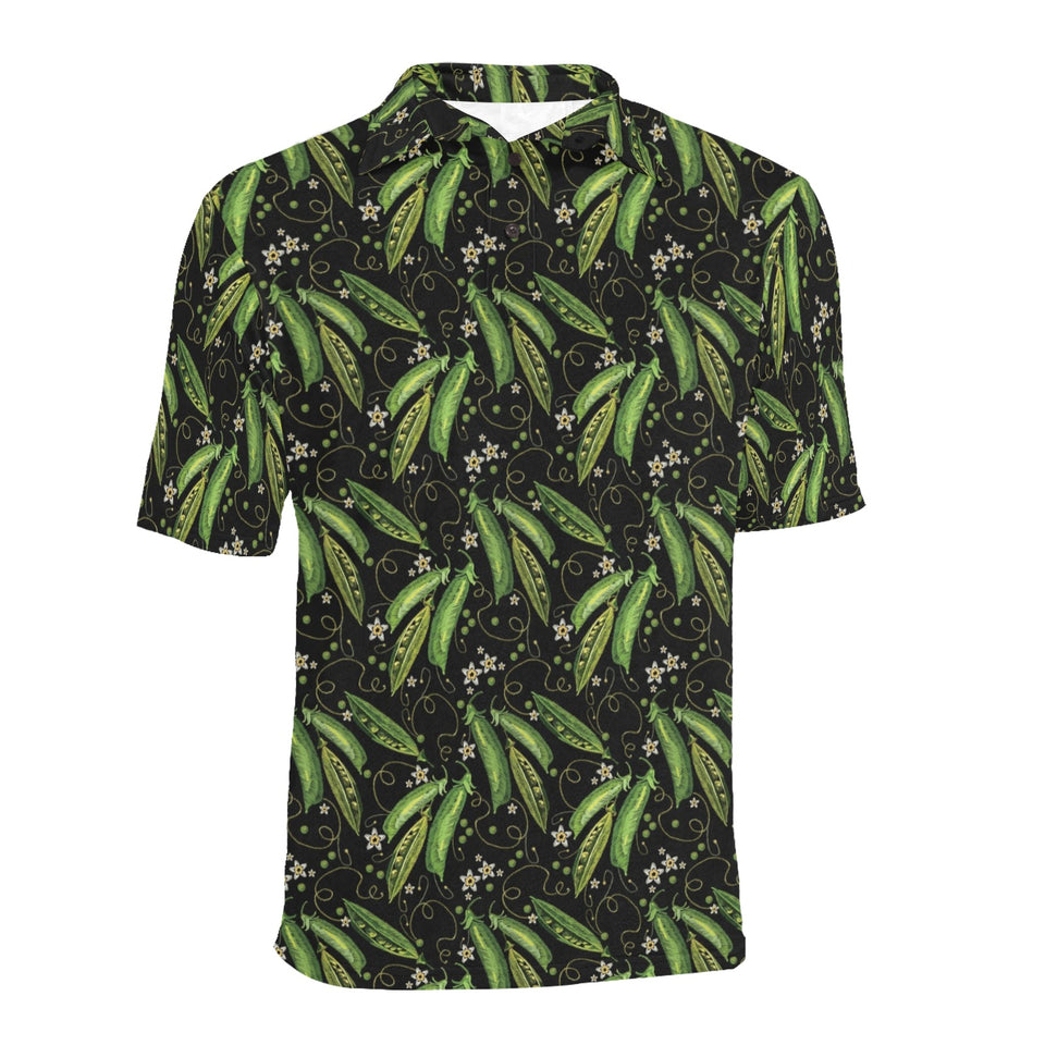 Green Peas Pattern Print Design 02 Men's All Over Print Polo Shirt