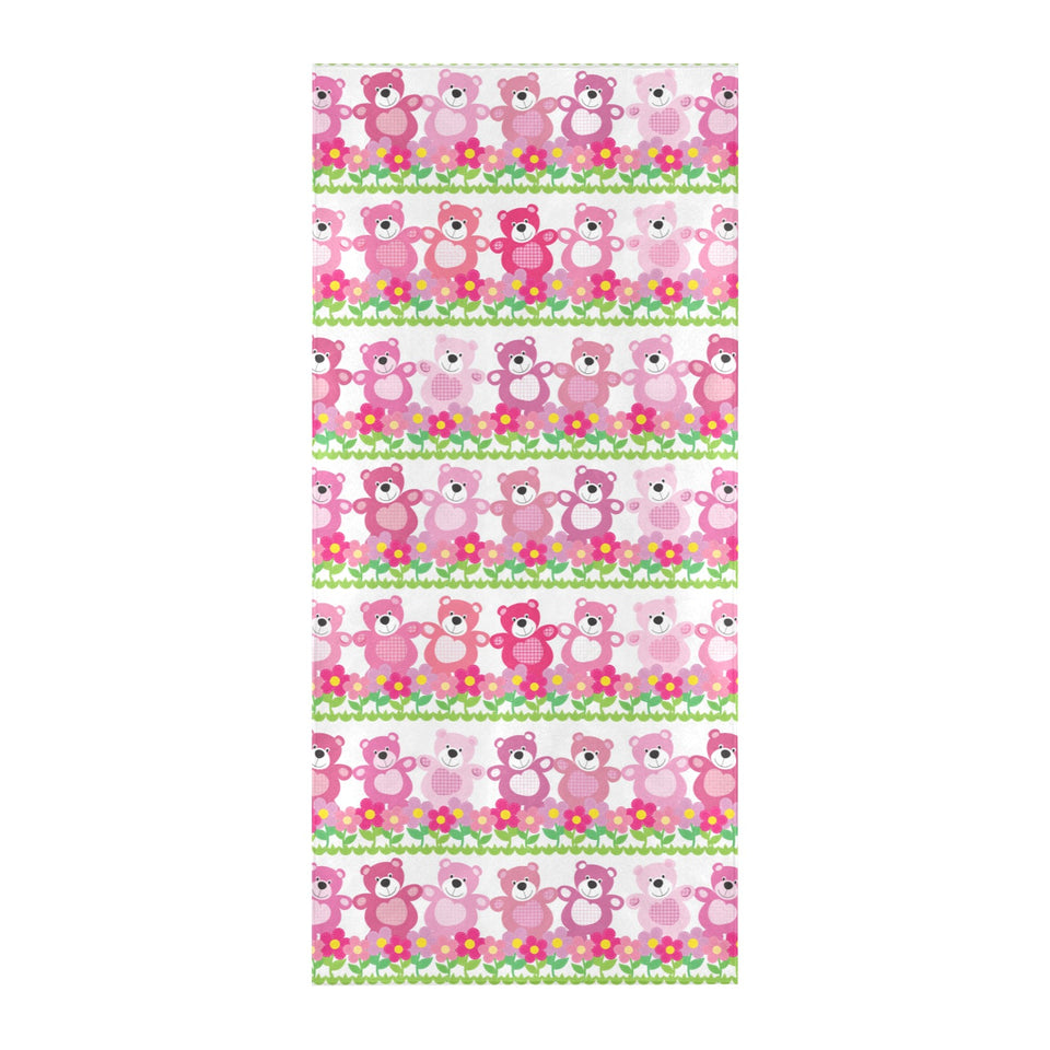 Teddy Bear Pattern Print Design 04 Beach Towel
