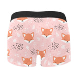Cute fox pattern pink background Men's All Over Print Boxer Briefs Men's Underwear