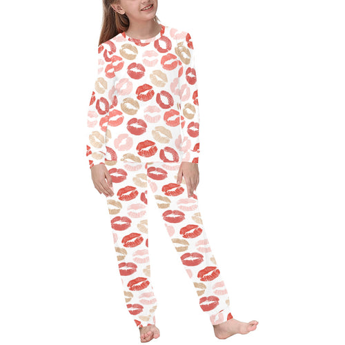 Lips Pattern Print Design 04 Kids' Boys' Girls' All Over Print Pajama Set