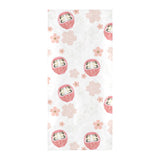 Daruma japanese wooden doll cherry blossom flower Beach Towel
