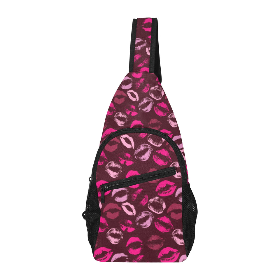 Lips Pattern Print Design 03 All Over Print Chest Bag
