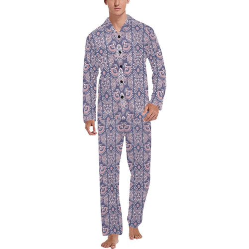 Indian Batik Style pattern Men's Long Pajama Set