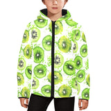 Watercolor kiwi pattern Kids' Boys' Girls' Padded Hooded Jacket