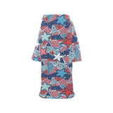 Hand drawn colorful starfish Blanket Robe with Sleeves