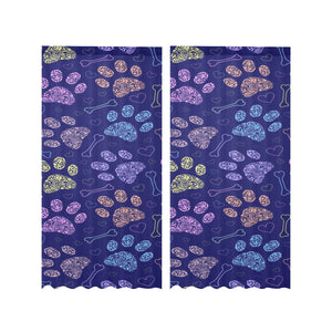 Dog Paws Pattern Print Design 02 Gauze Curtain