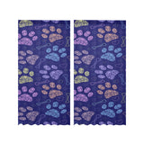 Dog Paws Pattern Print Design 02 Gauze Curtain