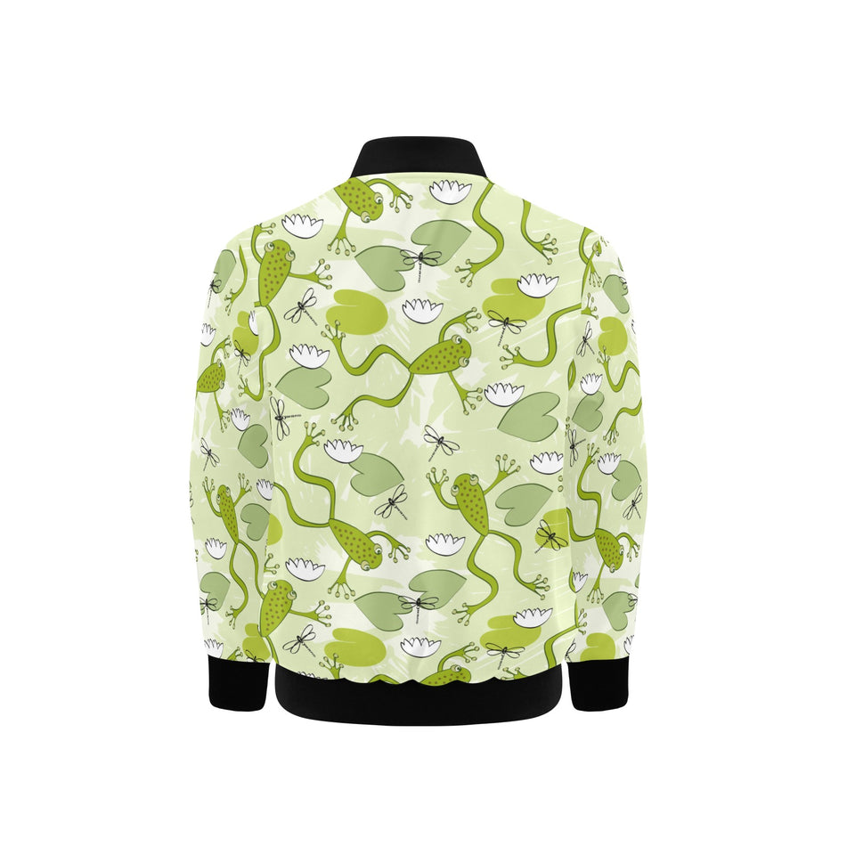 Cute frog dragonfly pattern Kids' Boys' Girls' Bomber Jacket