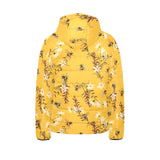 Bee flower pattern Kids' Boys' Girls' Padded Hooded Jacket