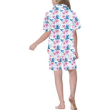 Hummingbird Pattern Print Design 02 Kids' Boys' Girls' V-Neck Short Pajama Set