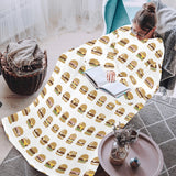 Hamburger Pattern Print Design 02 Blanket Robe with Sleeves