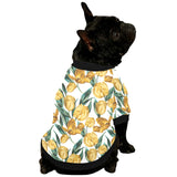 yellow tulips pattern All Over Print Pet Dog Round Neck Fuzzy Shirt
