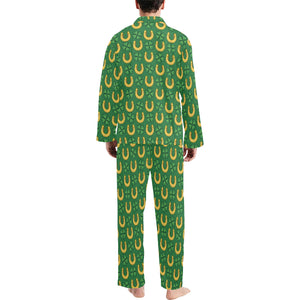 Horseshoes Pattern Print Design 05 Men's Long Pajama Set