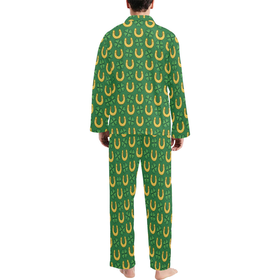 Horseshoes Pattern Print Design 05 Men's Long Pajama Set