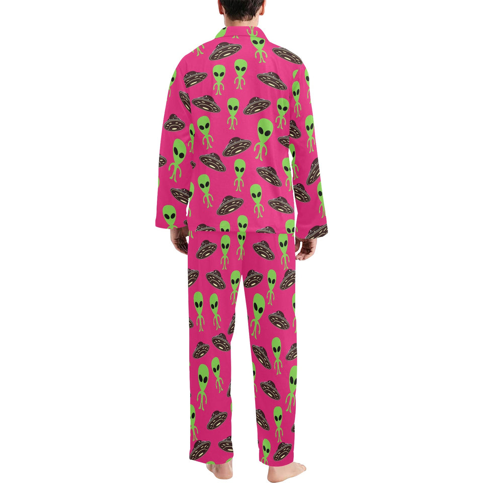 Alien Pattern Print Design 03 Men's Long Pajama Set