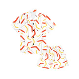 Waterclor boomerang Australian aboriginal ornament Kids' Boys' Girls' V-Neck Short Pajama Set