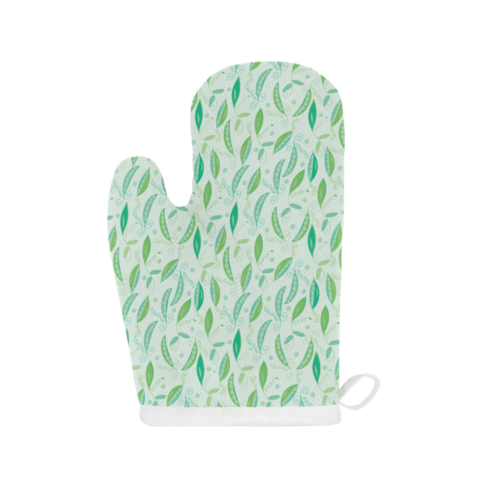 Green Peas Pattern Print Design 01 Heat Resistant Oven Mitts